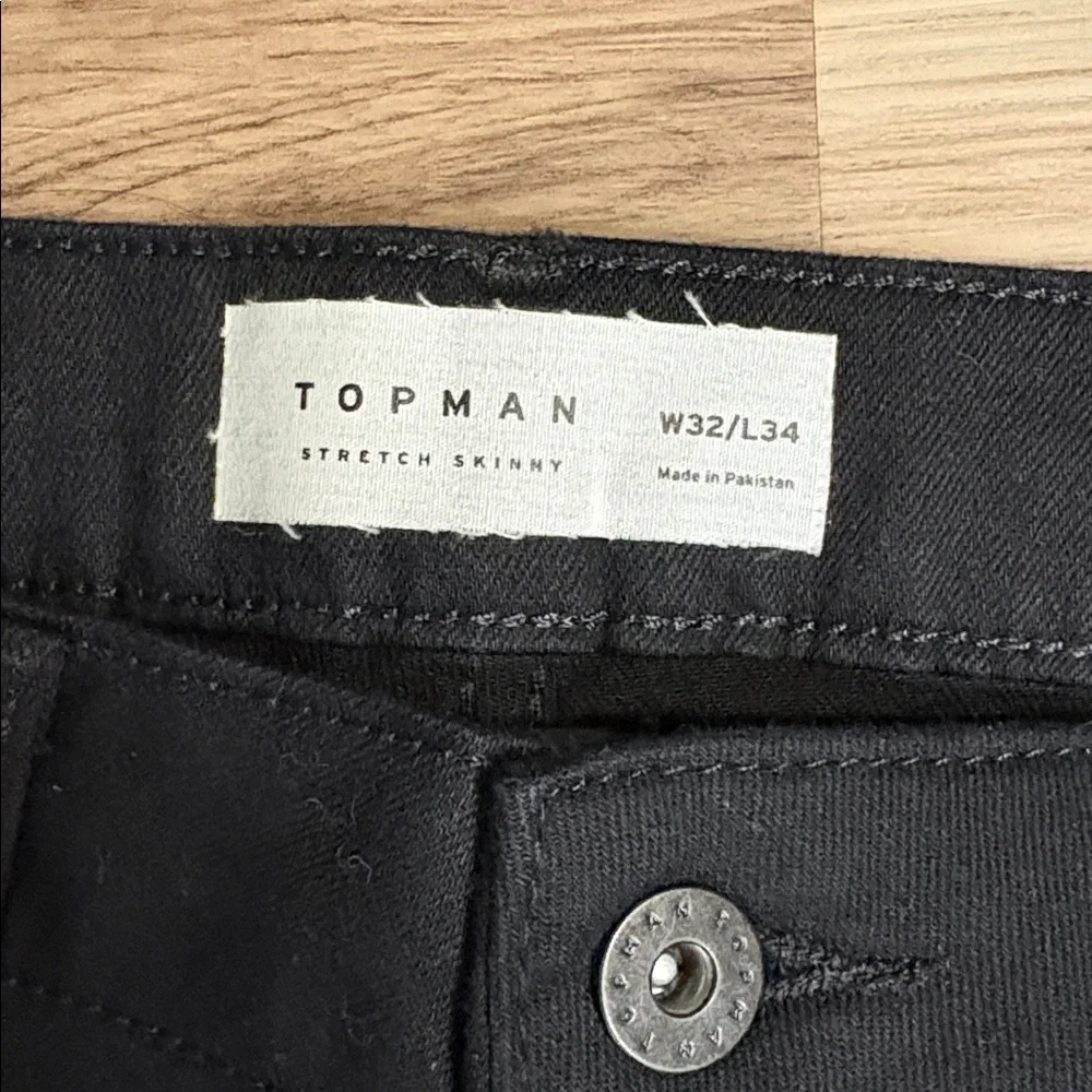 Topman Men's Black Stretch Skinny Jeans 32x34